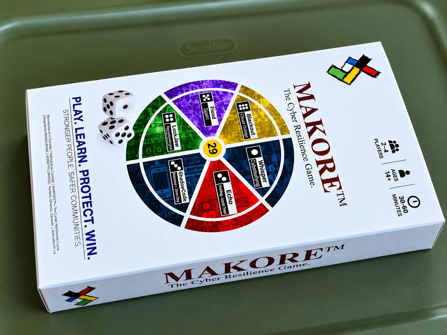 MAKORE board game side packaging